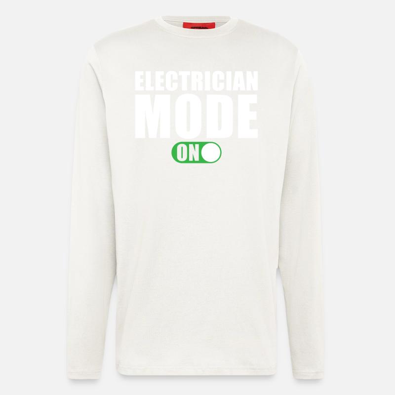 Mode électricien activé - Manches longues bio décontracté fabriqué en UE - OFF WHITE