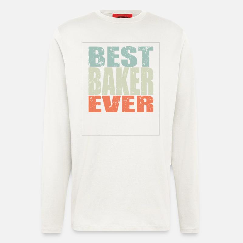 Best Bäcker ever Bäcker Geschenk - Langarmshirt - made by SPREAD  - OFF WHITE