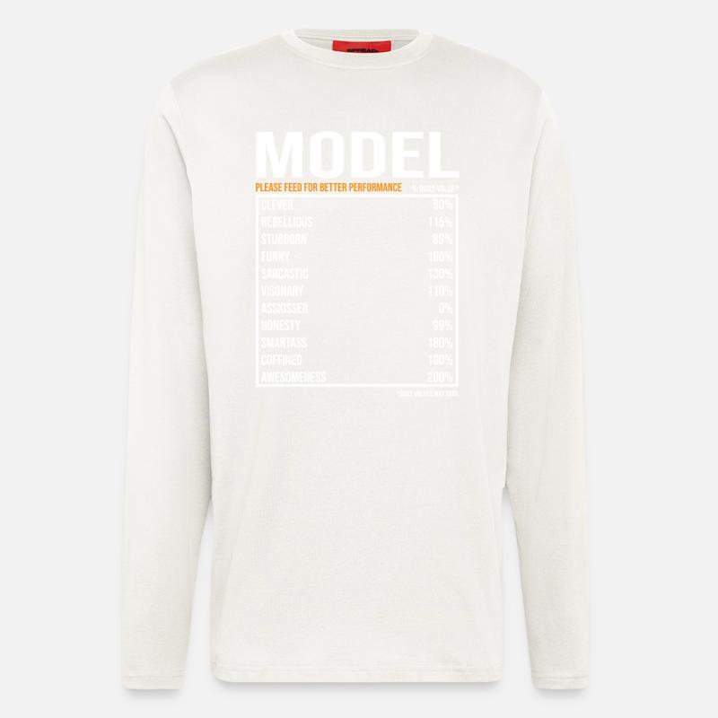 Travail de modèle Disant - Manches longues bio décontracté fabriqué en UE - OFF WHITE