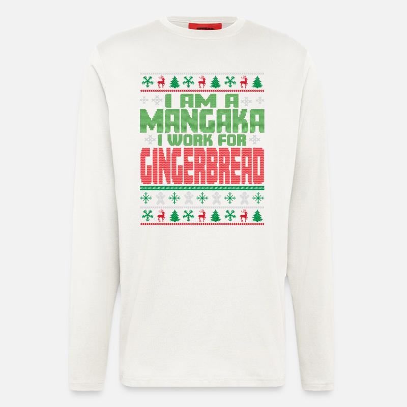 Mangaka Weihnachten Spruch - Langarmshirt - made by SPREAD - OFF WHITE