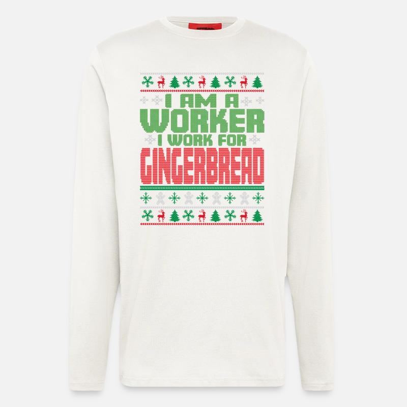 Workers' Christmas Slogan - Longsleeve - made by SPREAD  - OFF WHITE