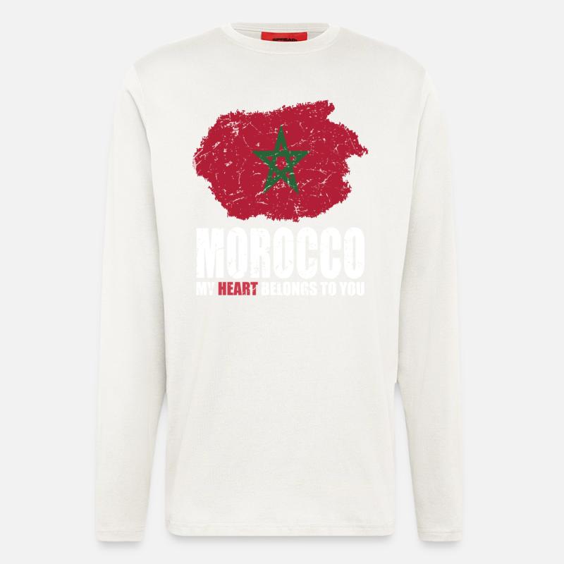 Morocco Flag - Longsleeve - made by SPREAD  - OFF WHITE