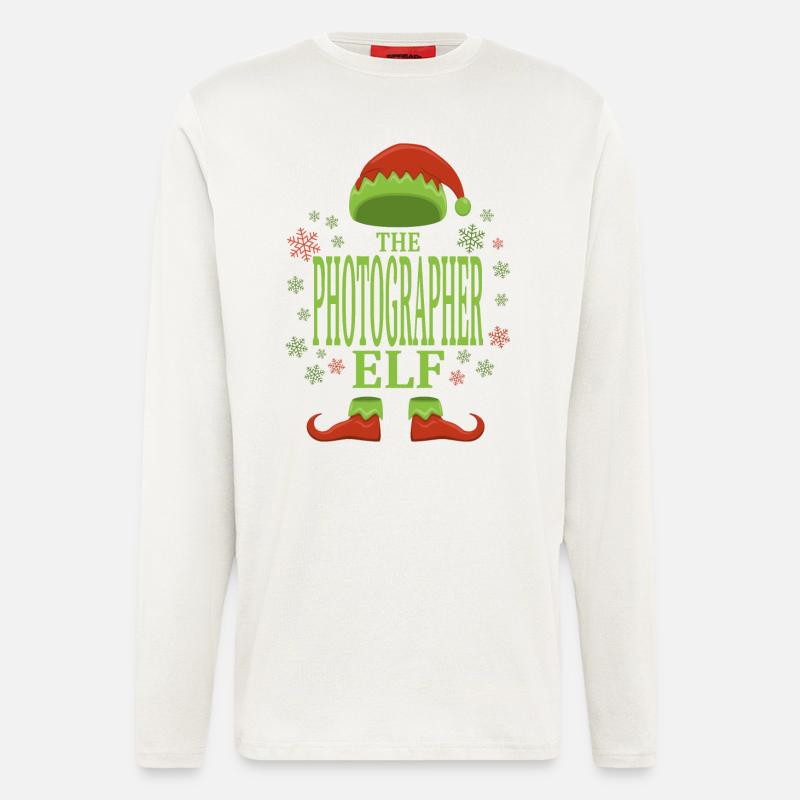 Fotograf Weihnachtself - Langarmshirt - made by SPREAD  - OFF WHITE