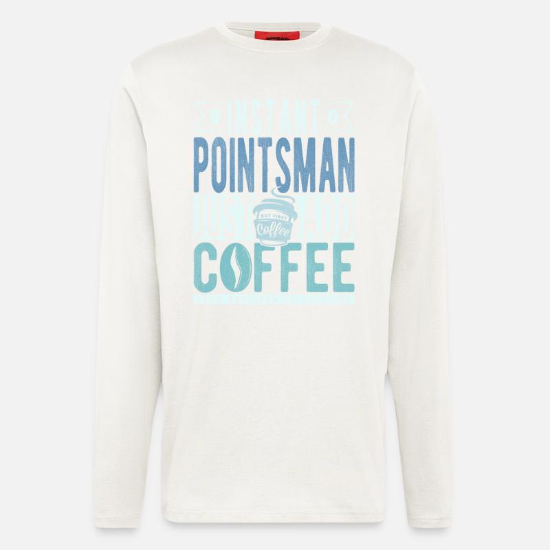 Changer de dicton de café - Manches longues bio décontracté fabriqué en UE - OFF WHITE