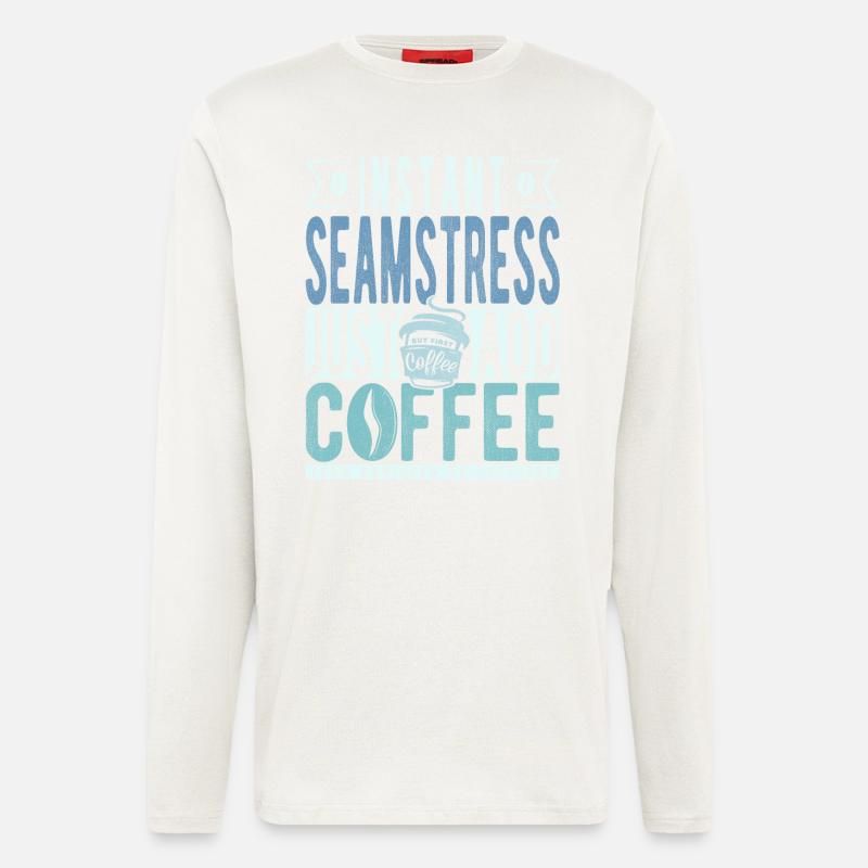 Seamstress coffee saying - Longsleeve - made by SPREAD  - OFF WHITE