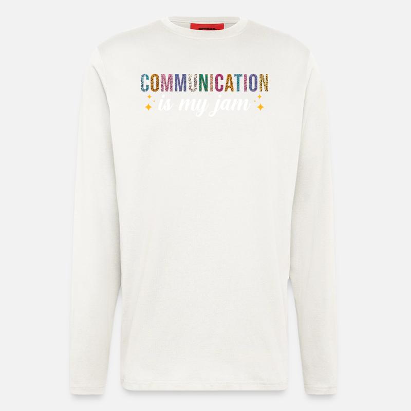 Communication Ist Meine Leidenschaft - Langarmshirt - made by SPREAD  - OFF WHITE
