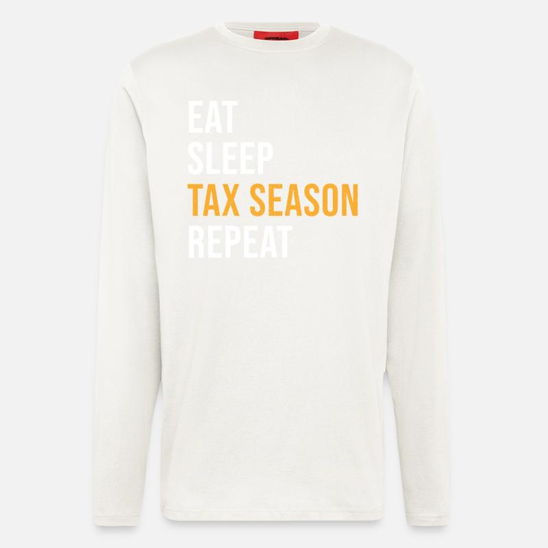 Buchhalter Spruch Steuersaison - Langarmshirt - made by SPREAD  - OFF WHITE