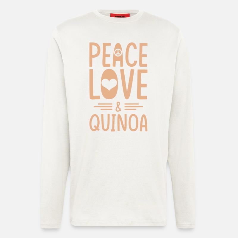 Quinoa Spruch - Langarmshirt - made by SPREAD - OFF WHITE