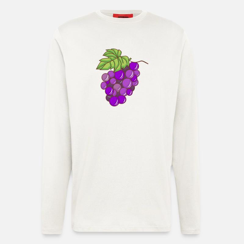 Trauben Weintrauben - Langarmshirt - made by SPREAD  - OFF WHITE