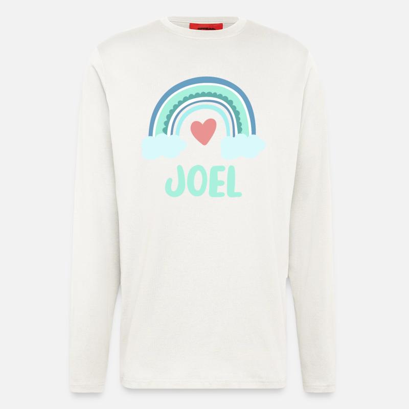 Joel Name Rainbow Baby - Longsleeve - made by SPREAD  - OFF WHITE