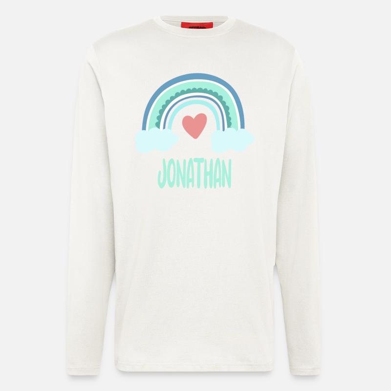 Jonathan Name Rainbow Baby - Longsleeve - made by SPREAD  - OFF WHITE