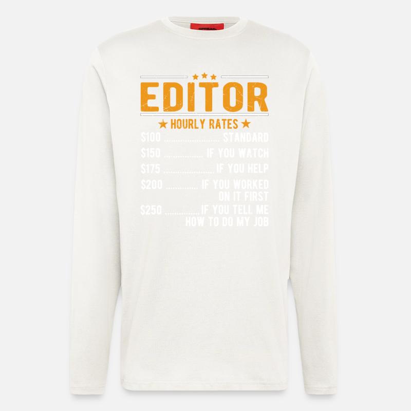 Editor Stundenlohn - Langarmshirt - made by SPREAD  - OFF WHITE