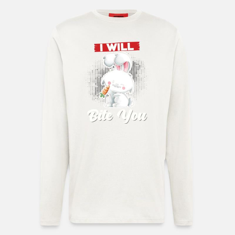 Rabbit Ich will dich beißen - Langarmshirt - made by SPREAD  - OFF WHITE