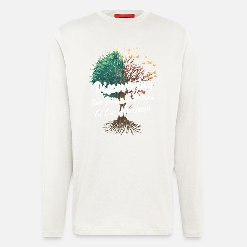 Genealogie Spruch - Langarmshirt - made by SPREAD  - OFF WHITE