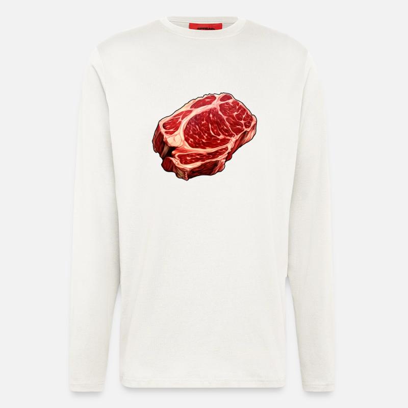 Steak Frisches Fleisch - Langarmshirt - made by SPREAD  - OFF WHITE