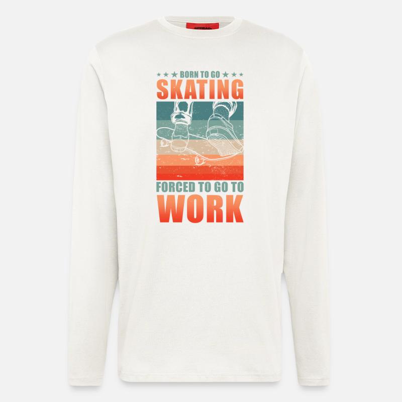 Skateboarder Skater Schule Spruch - Langarmshirt - made by SPREAD  - OFF WHITE