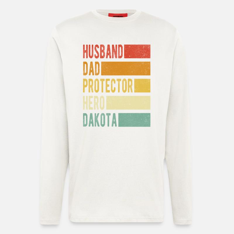 Dakota Name Dad Gift - Longsleeve - made by SPREAD  - OFF WHITE