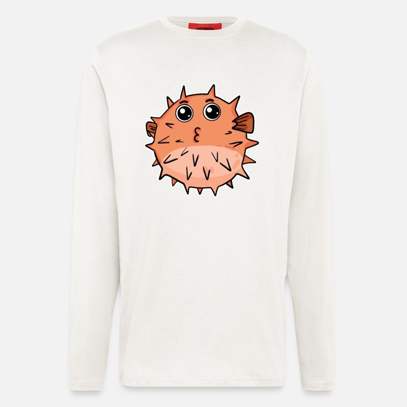 Pufferfish fish - Longsleeve - made by SPREAD  - OFF WHITE