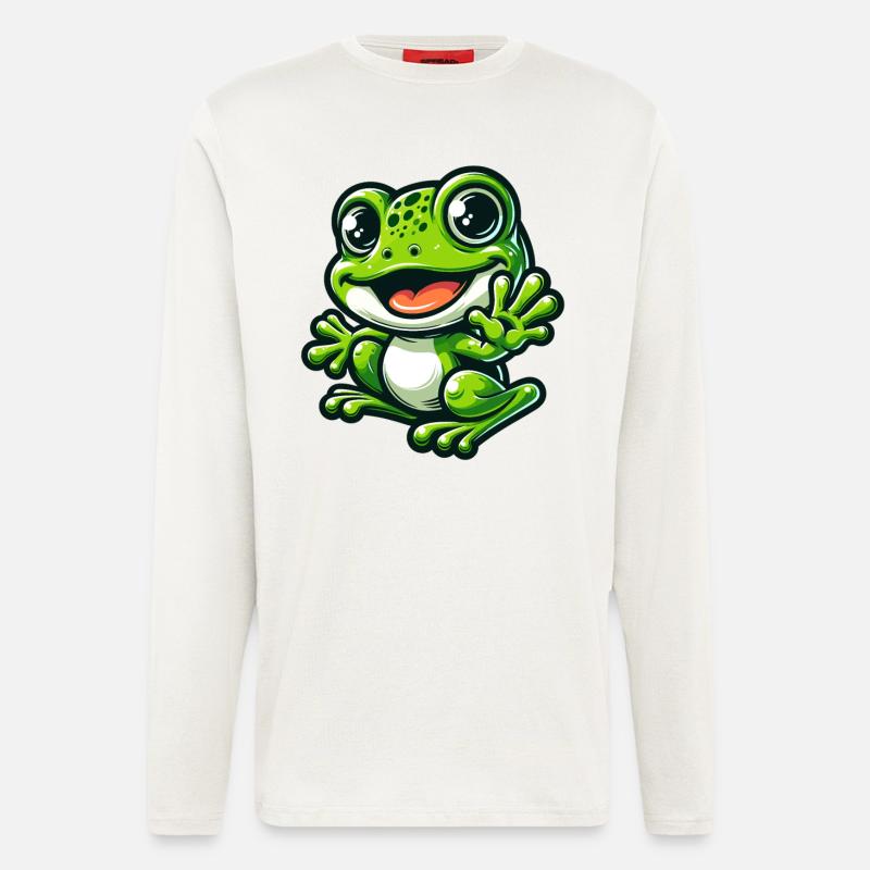 Frog Comic Cute Frog - Longsleeve - made by SPREAD  - OFF WHITE