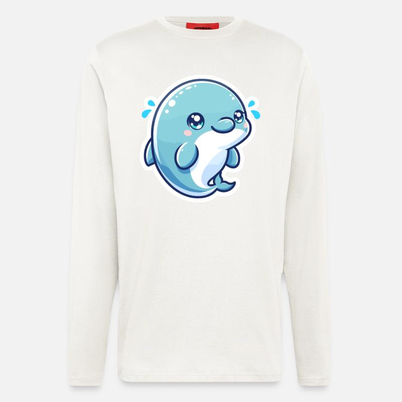 Delfin Kawaii - Langarmshirt - made by SPREAD - OFF WHITE