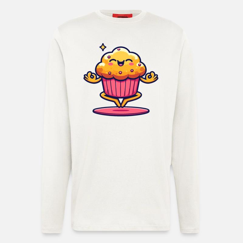 Cute Cupcake with Smiley Face - Longsleeve - made by SPREAD  - OFF WHITE
