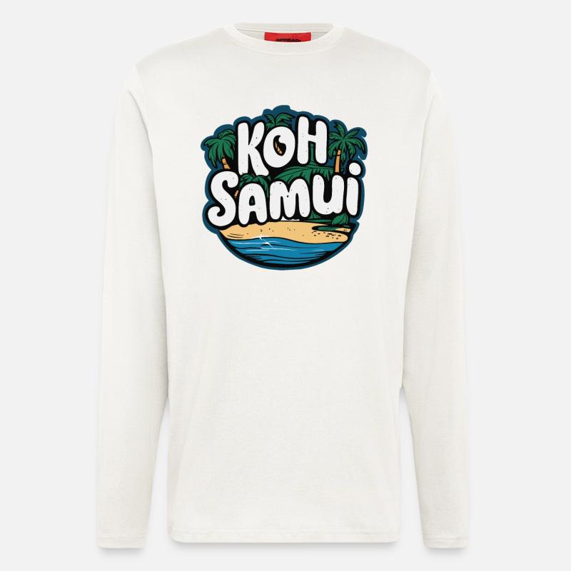 Koh Samui souvenir beach paradise - Longsleeve - made by SPREAD  - OFF WHITE