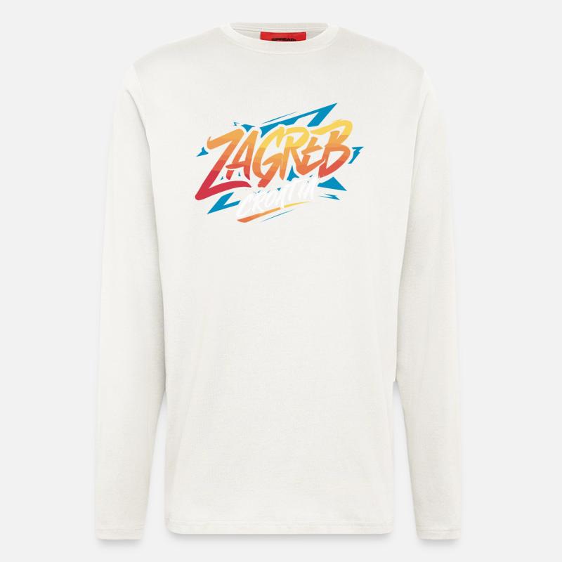 Zagreb Croatia Souvenir - Langarmshirt - made by SPREAD  - OFF WHITE