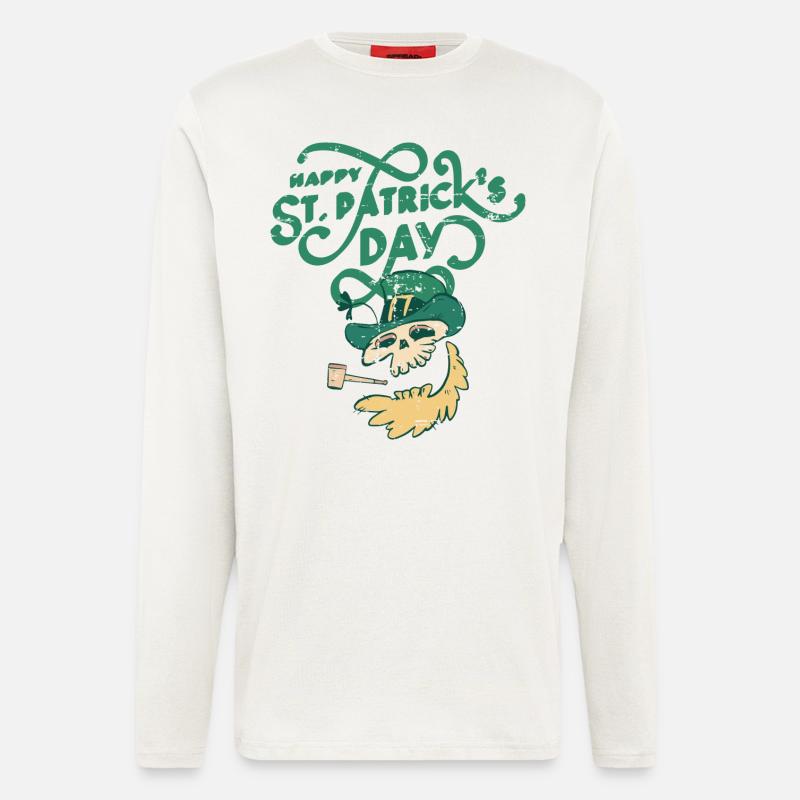 Saint-Patrick, - Manches longues bio décontracté fabriqué en UE - OFF WHITE