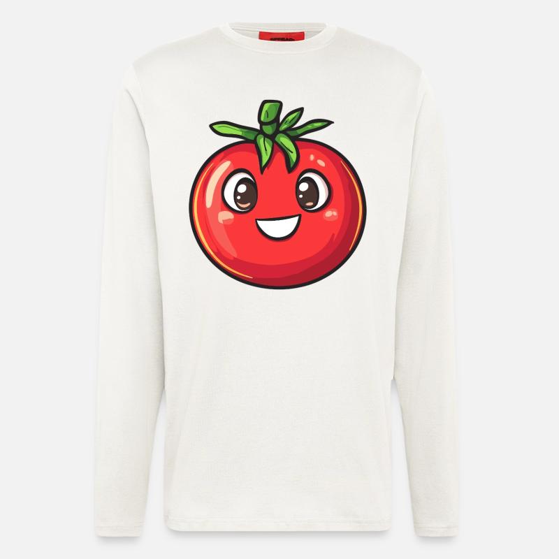 Tomate heureuse - Manches longues bio décontracté fabriqué en UE - OFF WHITE