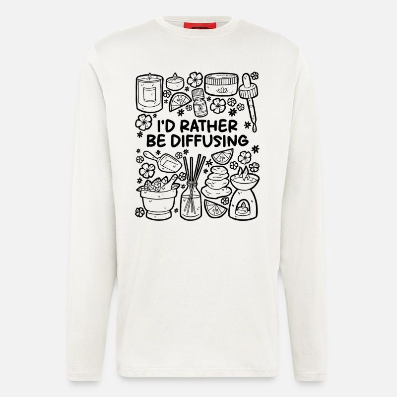 Je préfère diffuser – Aromathérapie - Manches longues bio décontracté fabriqué en UE - OFF WHITE