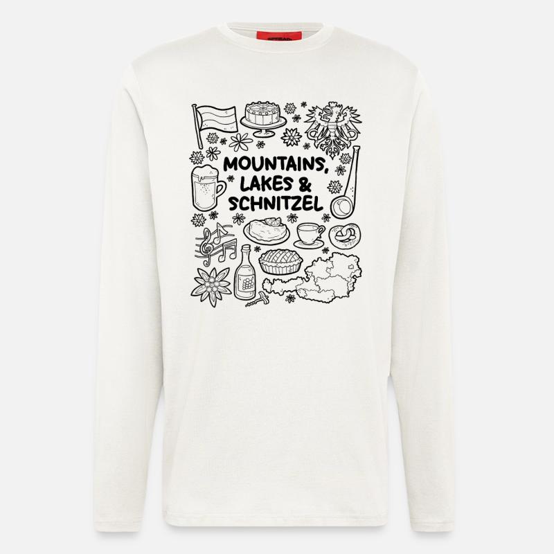 Berge, Seen & Schnitzel - Langarmshirt - made by SPREAD  - OFF WHITE
