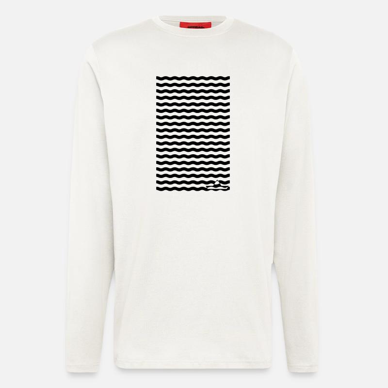 Wellen mit Boot - Langarmshirt - made by SPREAD - OFF WHITE