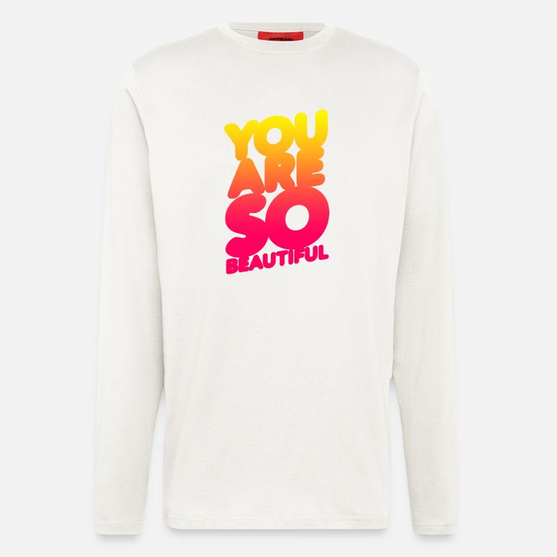 Du bist so schön (Gradation) - Langarmshirt - made by SPREAD  - OFF WHITE