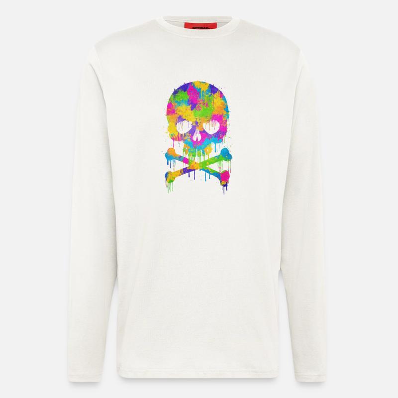 Trendy & Cool Abstract Graffiti Skull - Longsleeve - made by SPREAD  - OFF WHITE