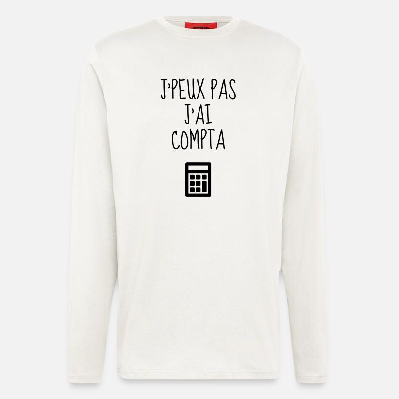 comptable / comptabilité / compter / chiffre - Manches longues bio décontracté fabriqué en UE - OFF WHITE