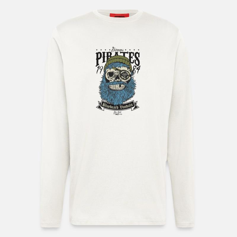 Piratenschädel - Langarmshirt - made by SPREAD  - OFF WHITE