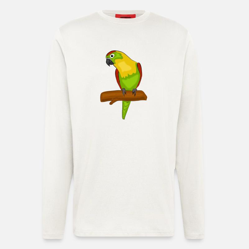 Papagei Vogel Exotisch Bunt - Langarmshirt - made by SPREAD  - OFF WHITE