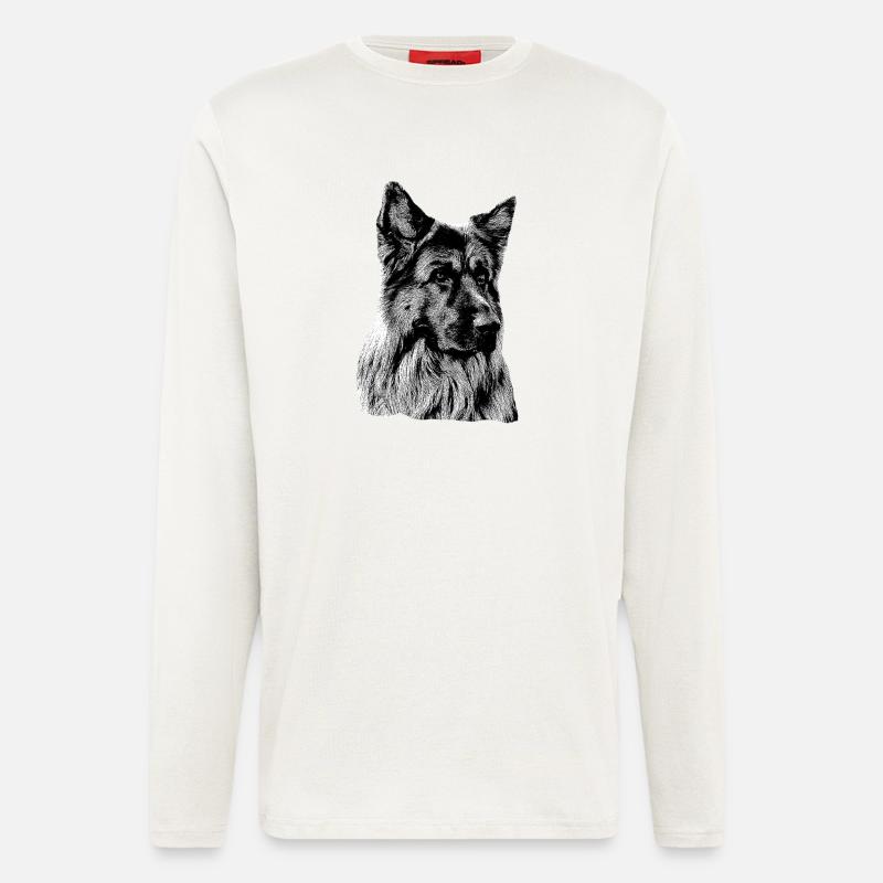 Schäferhund Deutscher Schäferhund German Shepherd - Langarmshirt - made by SPREAD  - OFF WHITE