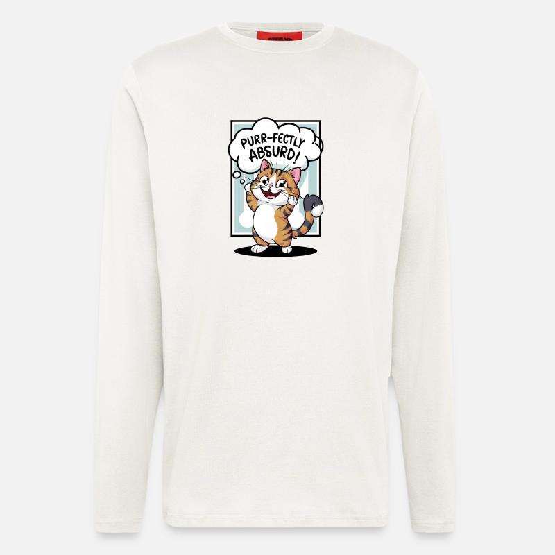 Katze- Schnurren ist absurd! - Langarmshirt - made by SPREAD - OFF WHITE