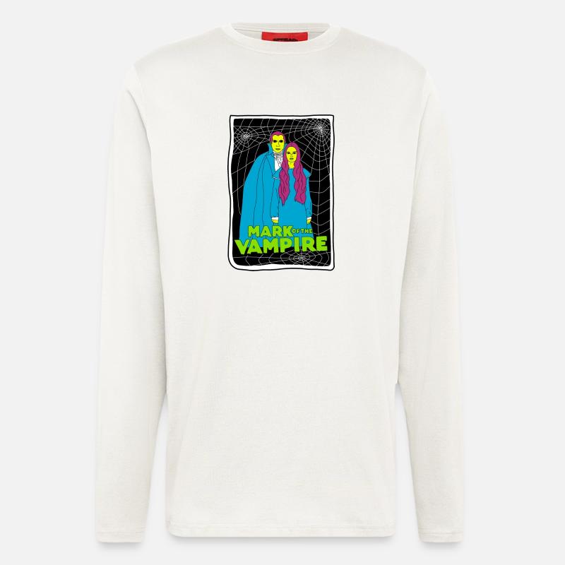 Vampire Duo with Spiderweb Background - Longsleeve - made by SPREAD  - OFF WHITE