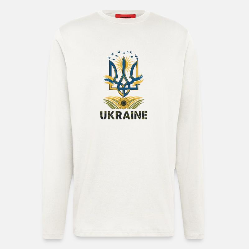 Symbolic Trident with Sun and Birds - Longsleeve - made by SPREAD  - OFF WHITE