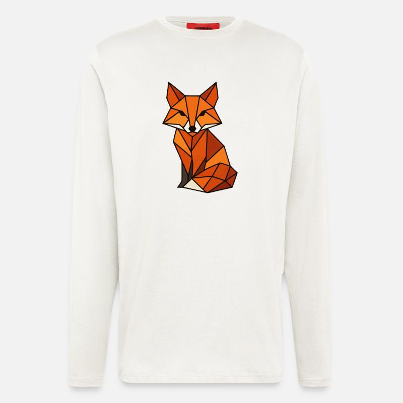 Geometric Fox Triangles - Longsleeve - made by SPREAD  - OFF WHITE