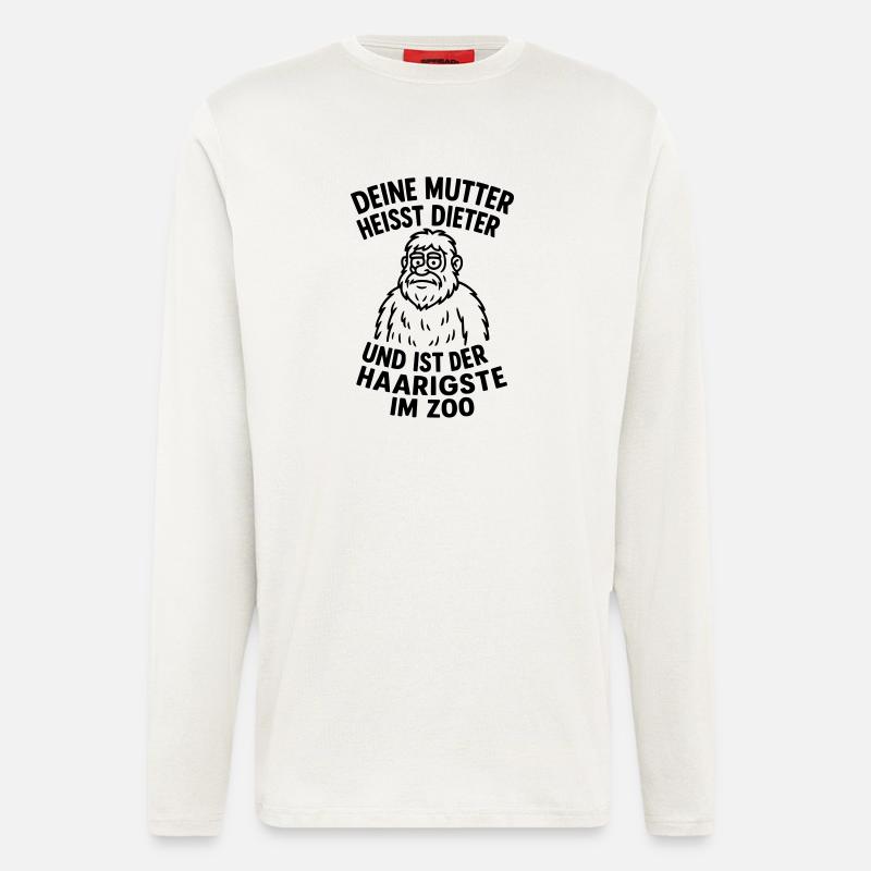 deine mudda dieter haarig - Langarmshirt - made by SPREAD  - OFF WHITE