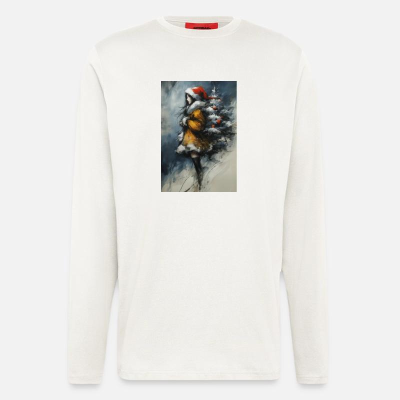Märchenwinter: Mädchen und Baum - Langarmshirt - made by SPREAD  - OFF WHITE