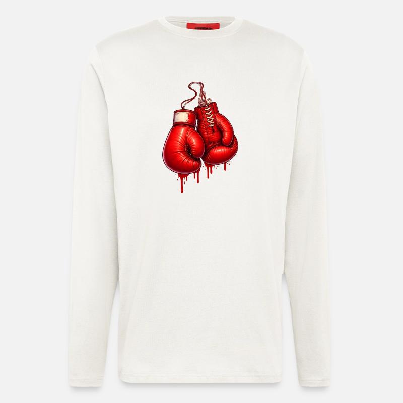 Rote Boxhandschuhe im Graffiti Stil  - Langarmshirt - made by SPREAD  - OFF WHITE
