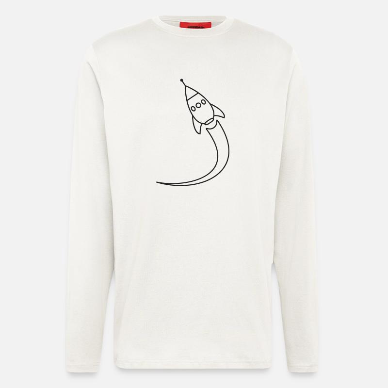 Rakete startet in den Weltraum - Langarmshirt - made by SPREAD  - OFF WHITE