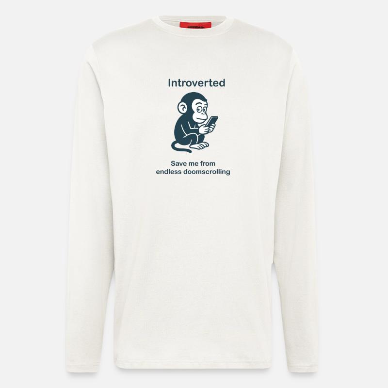 Introvertierter – Endloses Doomscrolling - Langarmshirt - made by SPREAD  - OFF WHITE