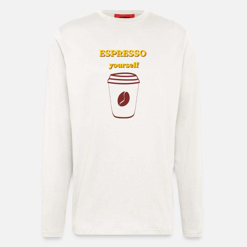 Exemple de café pour l’espresso vous-même - Manches longues bio décontracté fabriqué en UE - OFF WHITE
