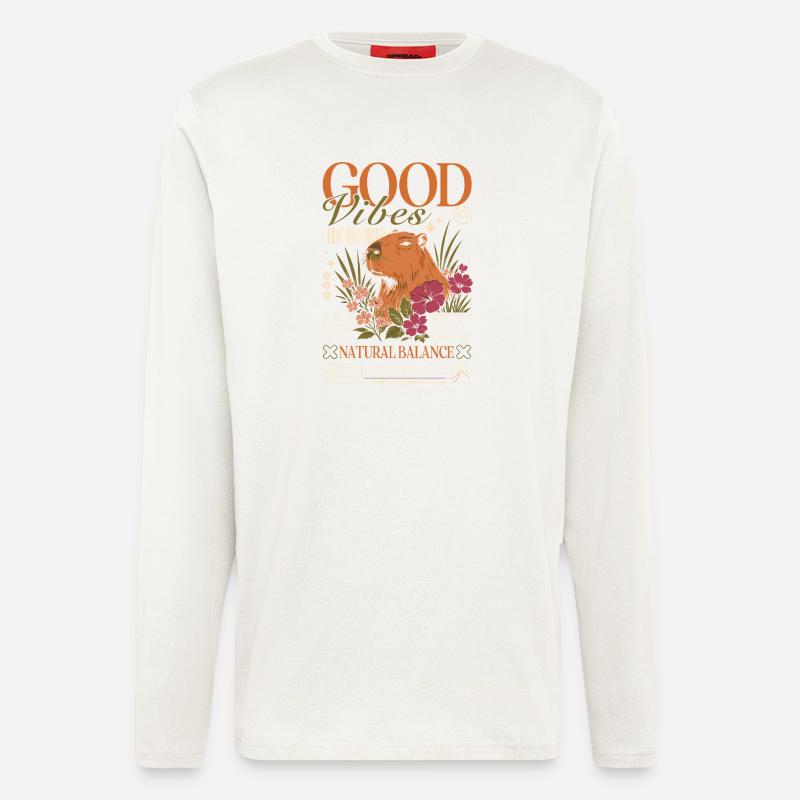 Vibes Capybara Design - Langarmshirt - made by SPREAD  - OFF WHITE
