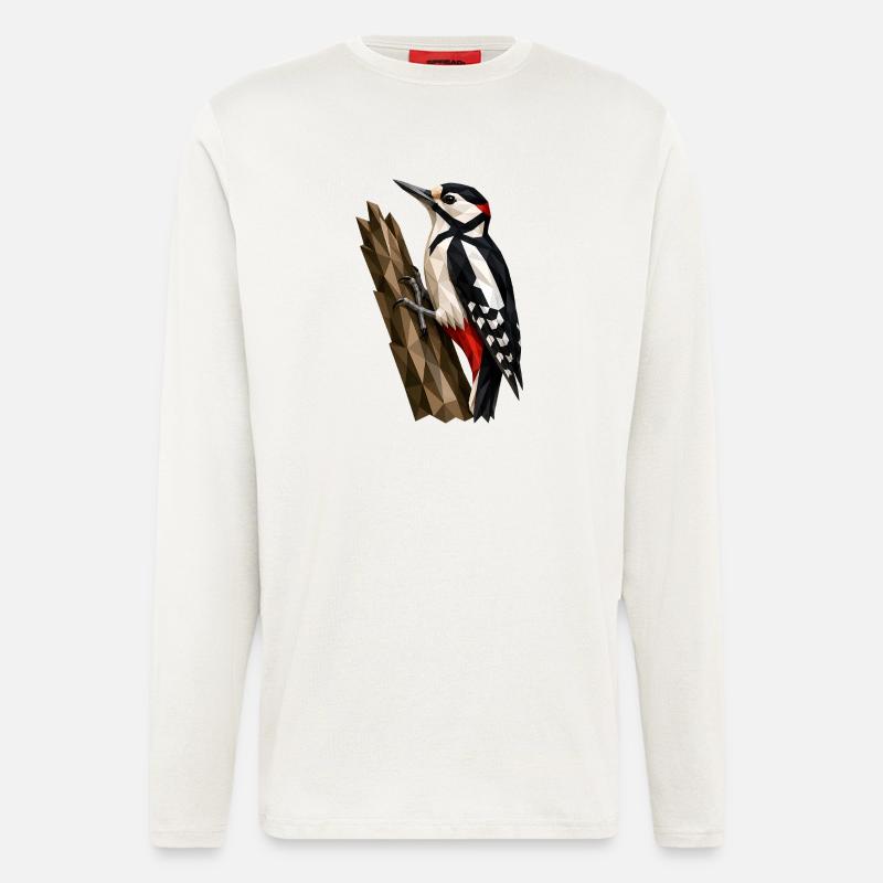 Polygonaler Waldspecht - Langarmshirt - made by SPREAD - OFF WHITE